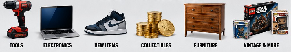 Tools, electronics, new items, collectibles, furniture and vintage merchandise